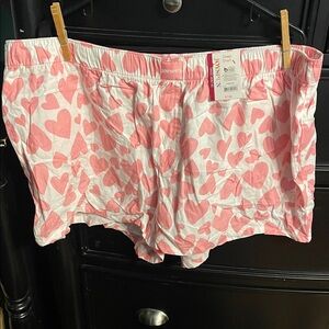 Joyspin Pink Heart Print Sleep Shorts